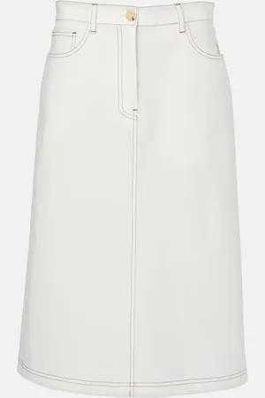 Totême High-rise denim midi skirt
