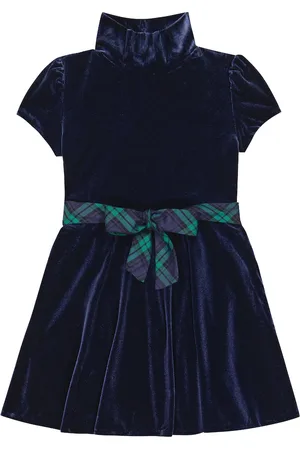 Ralph Lauren Sash-detail velvet minidress