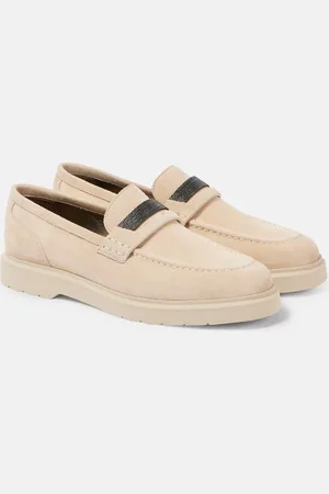 Brunello Cucinelli Monili suede penny loafers