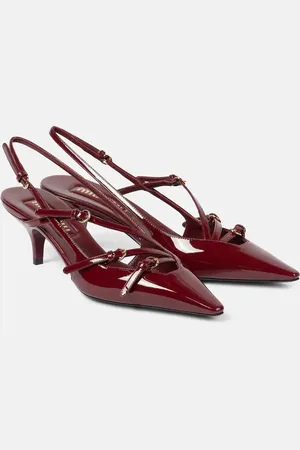 Miu Miu 55 patent leather slingback pumps