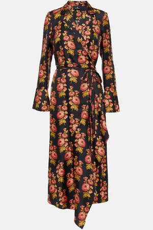 Etro Floral silk twill midi wrap dress