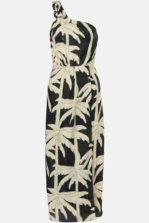 JOHANNA ORTIZ Printed one-shoulder midi dress