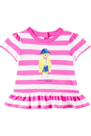 Ralph Lauren Baby Polo Bear striped cotton dress