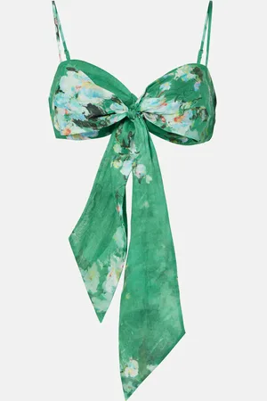 ZIMMERMANN Everley draped bow-detail ramie bralette