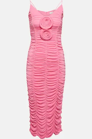 MAGDA BUTRYM Floral-applique jersey midi dress