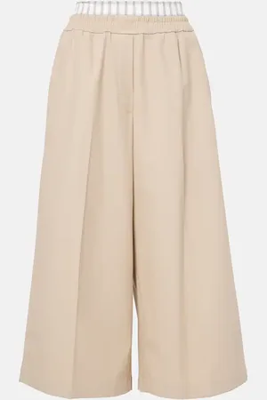 Loewe Cropped low-rise cotton wide-leg pants