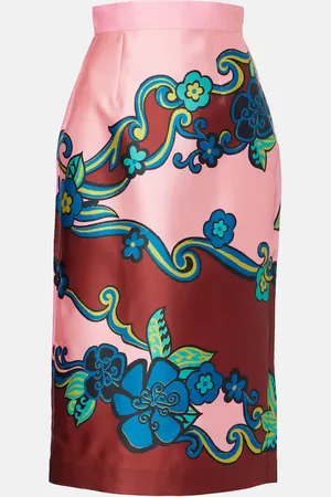 ALÉMAIS Floral high-rise midi skirt