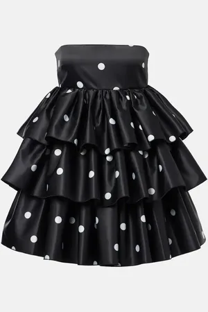 ROTATE Ruffled satin minidress