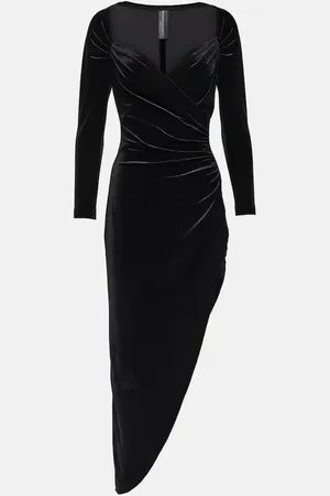 Norma Kamali Asymmetric velvet gown