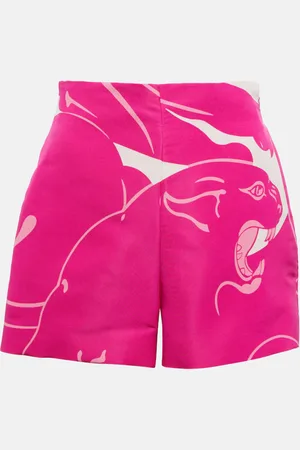VALENTINO Printed silk crÃªpe de chine shorts