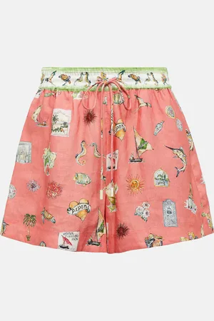 ALÉMAIS Printed linen shorts
