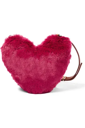 Il gufo Heart-shaped faux fur crossbody bag