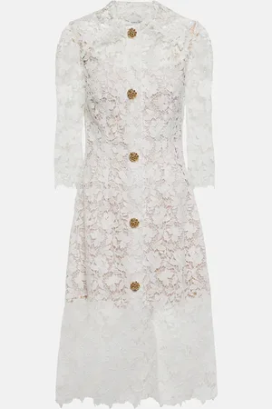 Oscar de la Renta Embellished lace midi dress
