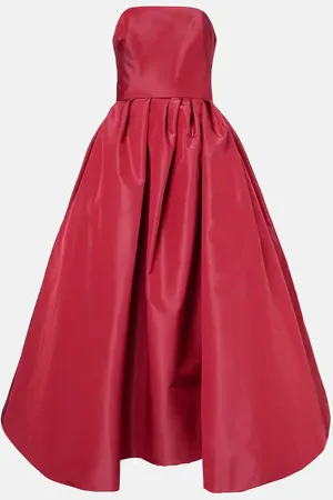 Carolina Herrera Strapless belted silk cocktail dress