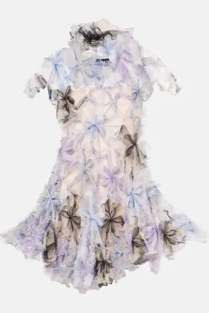 SUSAN FANG Air-Whirl floral-appliquÃ© minidress