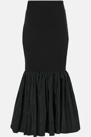 Staud Hawthorne taffeta-trimmed ponte maxi skirt