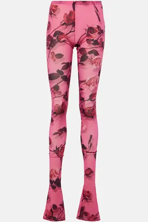 BLUMARINE Semi-sheer printed leggings