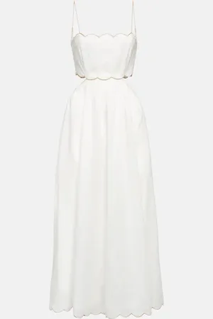 ZIMMERMANN Cutout linen midi dress