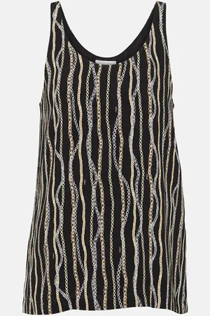 Chloé Printed silk tank top
