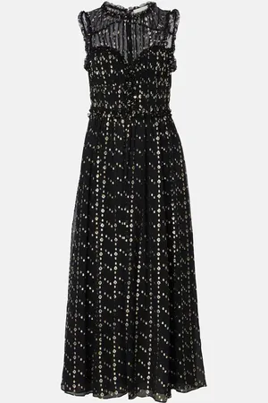 ULLA JOHNSON Kasia silk-blend lamÃ© midi dress
