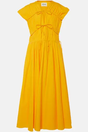 TOVE Ceres gathered cotton midi dress