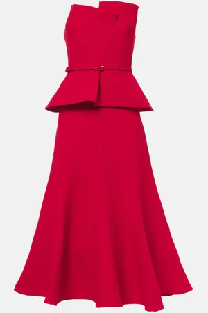 Roland Mouret Corset wool and silk midi dress
