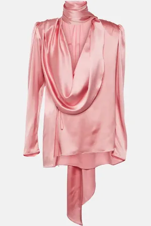 MAGDA BUTRYM Draped silk-blend blouse