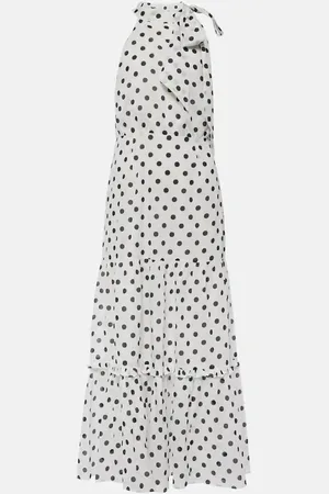 RIXO London Eleanor halterneck cotton midi dress