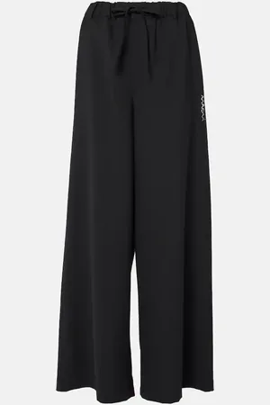 Marni High-rise gingham wide-leg pants