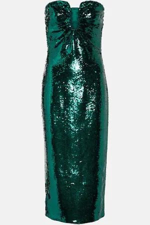 Roland Mouret Sequined strapless midi dress