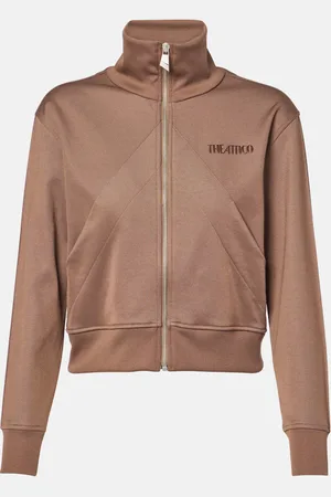 The Attico Zip-up cotton-blend fleece sweatshirt