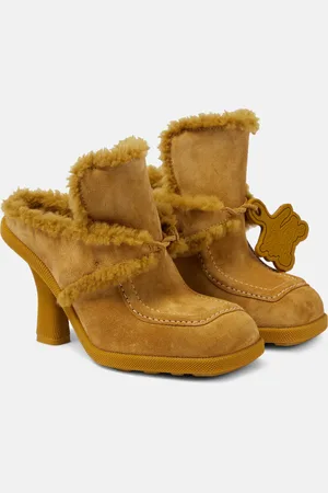 Burberry EKD shearling-lined suede mules