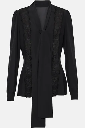 Dolce & Gabbana Tie-neck silk-blend blouse