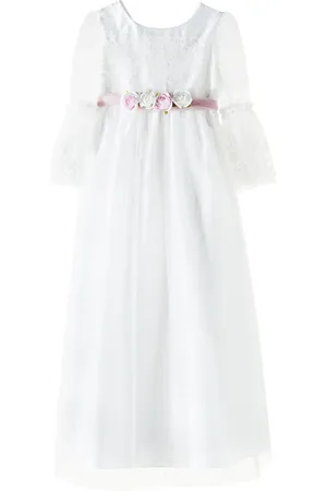 MONNALISA Bow-detail lace and tulle dress