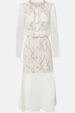 Self-Portrait Embellished lace midi dress