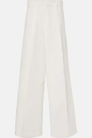 DRIES VAN NOTEN High-rise cotton wide-leg pants