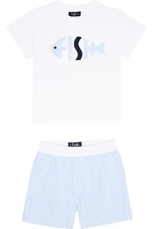 Il gufo Baby set of cotton T-shirt and shorts