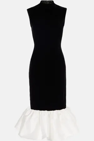 Rasario Velvet and satin midi dress