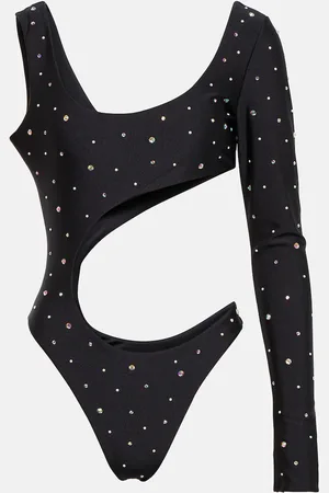 Alessandra Rich Embellished cutout swimsuit