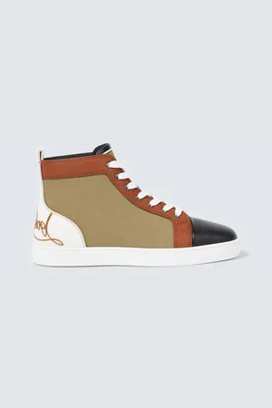 Christian Louboutin Fun Louis leather-trimmed sneakers