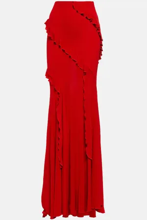 BLUMARINE Frill-trimmed jersey maxi skirt