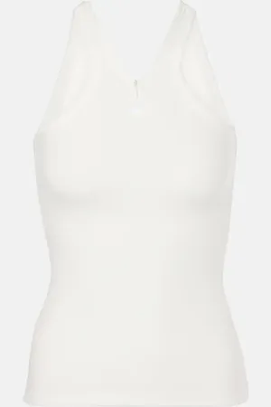 Courrèges Cotton ribbed-knit tank top