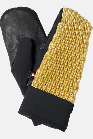 Fusalp Leather-trimmed quilted mittens