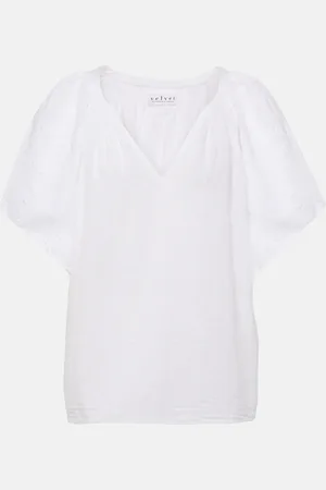Velvet Tish embroidered cotton top
