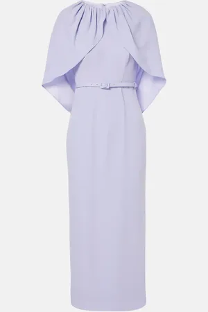 Roland Mouret Caped crÃªpe satin cocktail dress