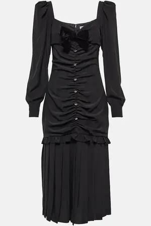 Alessandra Rich Ruched silk midi dress