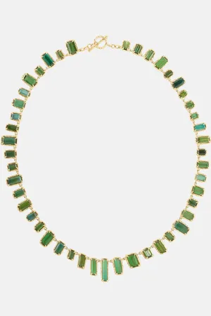Octavia Elizabeth Bermuda Botany Eternity 18kt gold necklace with tourmalines