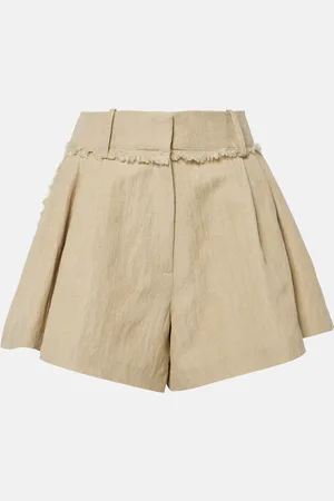 Paco rabanne Fringed high-rise cotton-blend shorts