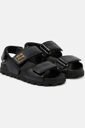 Miu Miu Logo leather sandals