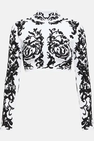 Alaïa Calligraphy jacquard crop top